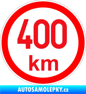 Samolepka Maximální rychlost 400km - nejvyšší konstrukční rychlost červená