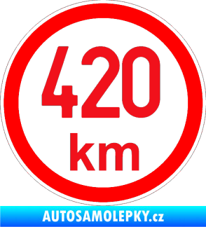 Samolepka Maximální rychlost 420km - nejvyšší konstrukční rychlost červená