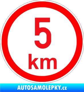 Samolepka Maximální rychlost ,5km - nejvyšší konstrukční rychlost červená