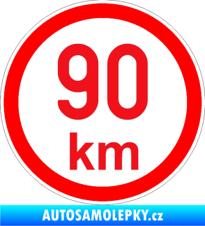 Samolepka Maximální rychlost 90km - nejvyšší konstrukční rychlost červená