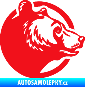 Samolepka Medvěd 012 pravá hlava červená