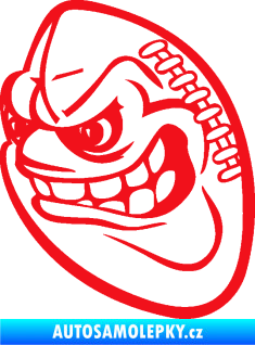 Samolepka Míč na americký fotbal 001 levá s obličejem červená