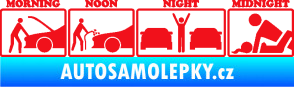 Samolepka Morning noon night midnight červená