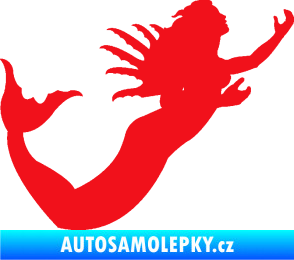 Samolepka Mořská panna pravá siréna červená