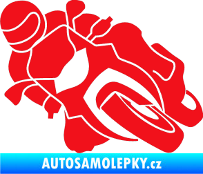 Samolepka Motorka 001 levá silniční motorky červená