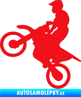 Samolepka Motorka 024 levá motokros červená