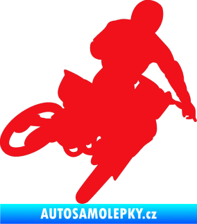 Samolepka Motorka 025 pravá motokros červená
