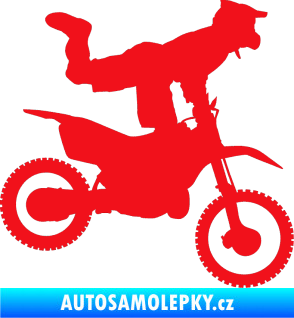 Samolepka Motorka 038 pravá motokros freestyle červená
