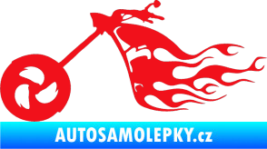 Samolepka Motorka 042 levá plameny červená