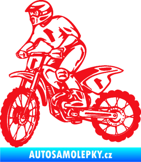 Samolepka Motorka 043 levá motokros červená