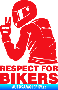 Samolepka Motorkář 004 respect for bikers nápis červená