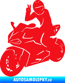 Samolepka Motorkář 006 levá červená