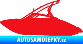 Samolepka Motorový člun 001 levá červená