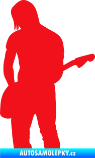 Samolepka Music 005 levá hráč na kytaru červená