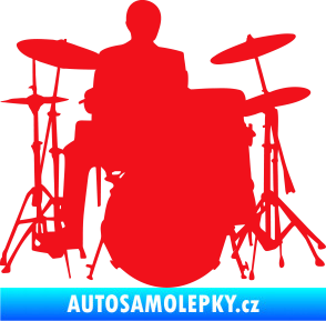 Samolepka Music 009 pravá hráč na bicí červená