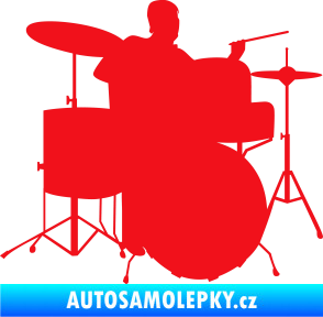 Samolepka Music 011 pravá hráč na bicí červená