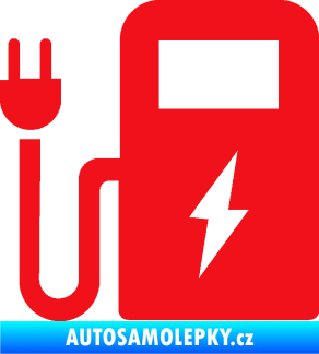 Samolepka Nabíjecí stanice 001 levá elektromobil charge červená