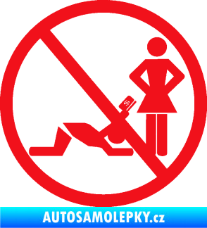 Samolepka No free money červená