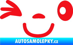 Samolepka Obličej 008 levá mrkající červená