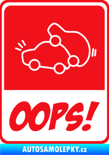 Samolepka Oops love cars 001 červená
