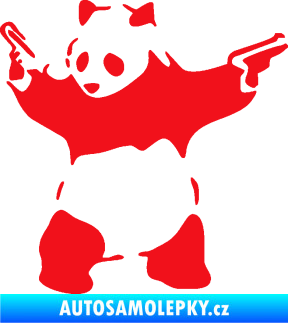 Samolepka Panda 007 levá gangster červená