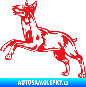Samolepka Pes 015 levá Bulteriér červená
