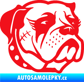 Samolepka Pes 097 pravá Buldok červená