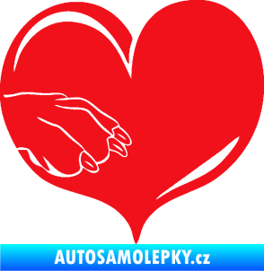 Samolepka Pes 102 levá packa červená