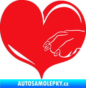 Samolepka Pes 102 pravá packa červená