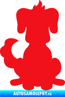 Samolepka Pes 113 levá kreslená silueta červená