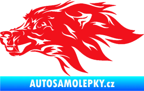 Samolepka Pes 127 levá hlava červená