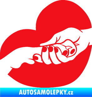 Samolepka Pes 129 levá packa v ruce červená