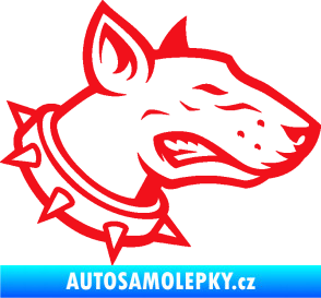 Samolepka Pes 167 pravá pitbull červená