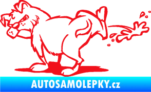 Samolepka Pes čůrá levá červená