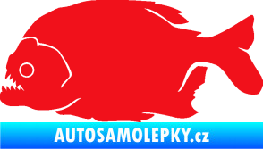 Samolepka Piraňa 001 levá dravá ryba červená