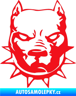 Samolepka Pitbull hlava 002 levá červená