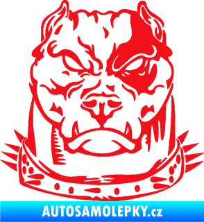 Samolepka Pitbull hlava 005 levá červená
