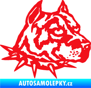 Samolepka Pitbull hlava 006 pravá červená