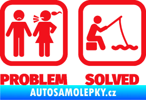Samolepka Problem?  Solved 006  na ryby červená