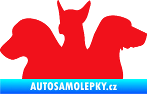Samolepka Psi 001 levá skupinka červená