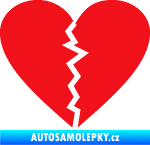 Samolepka Rozbité srdce 001  červená