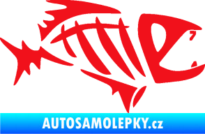 Samolepka Ryba kostra  007 pravá červená