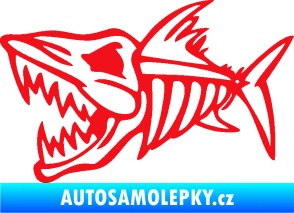 Samolepka Ryba kostra 002 levá červená