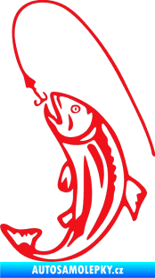 Samolepka Ryba s návnadou 003 levá červená