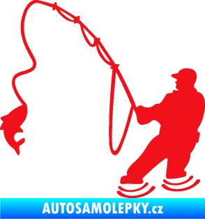 Samolepka Rybář 018 levá červená
