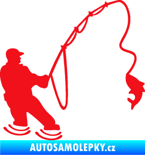 Samolepka Rybář 018 pravá červená