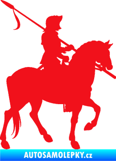 Samolepka Rytíř na koni pravá červená