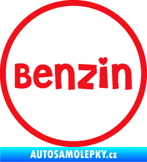 Samolepka Samolepka na víčko od nádrže 009 benzín červená