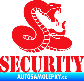 Samolepka Security hlídáno - pravá had červená