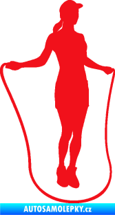 Samolepka Skákání přes švihadlo 001 pravá skipping rope červená